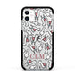 Personalised Llama Initials Monogram Apple iPhone 11 in White with Black Impact Case