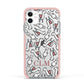 Personalised Llama Initials Monogram Apple iPhone 11 in White with Pink Impact Case