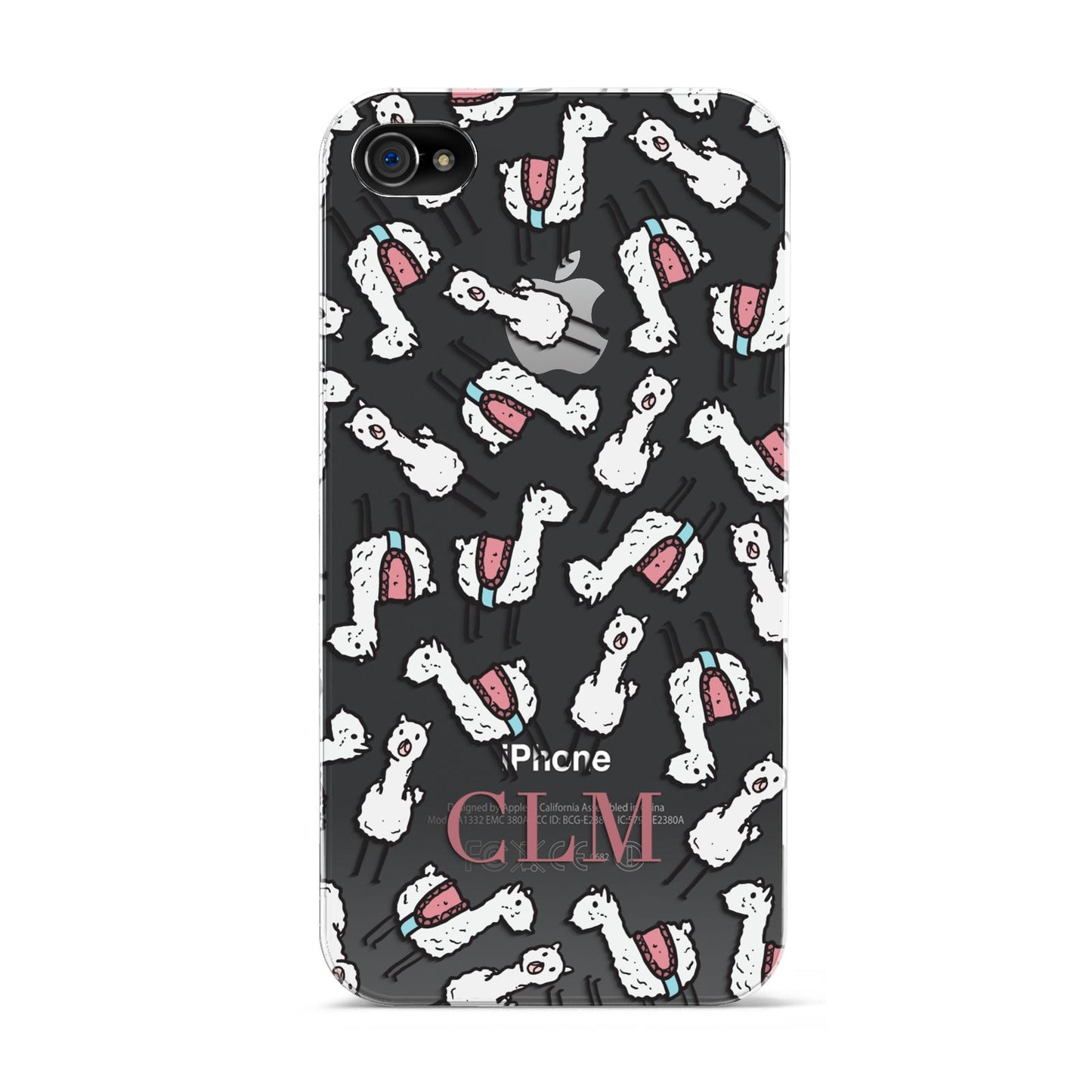 Personalised Llama Initials Monogram Apple iPhone 4s Case
