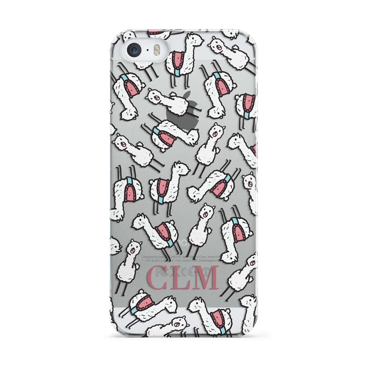 Personalised Llama Initials Monogram Apple iPhone 5 Case