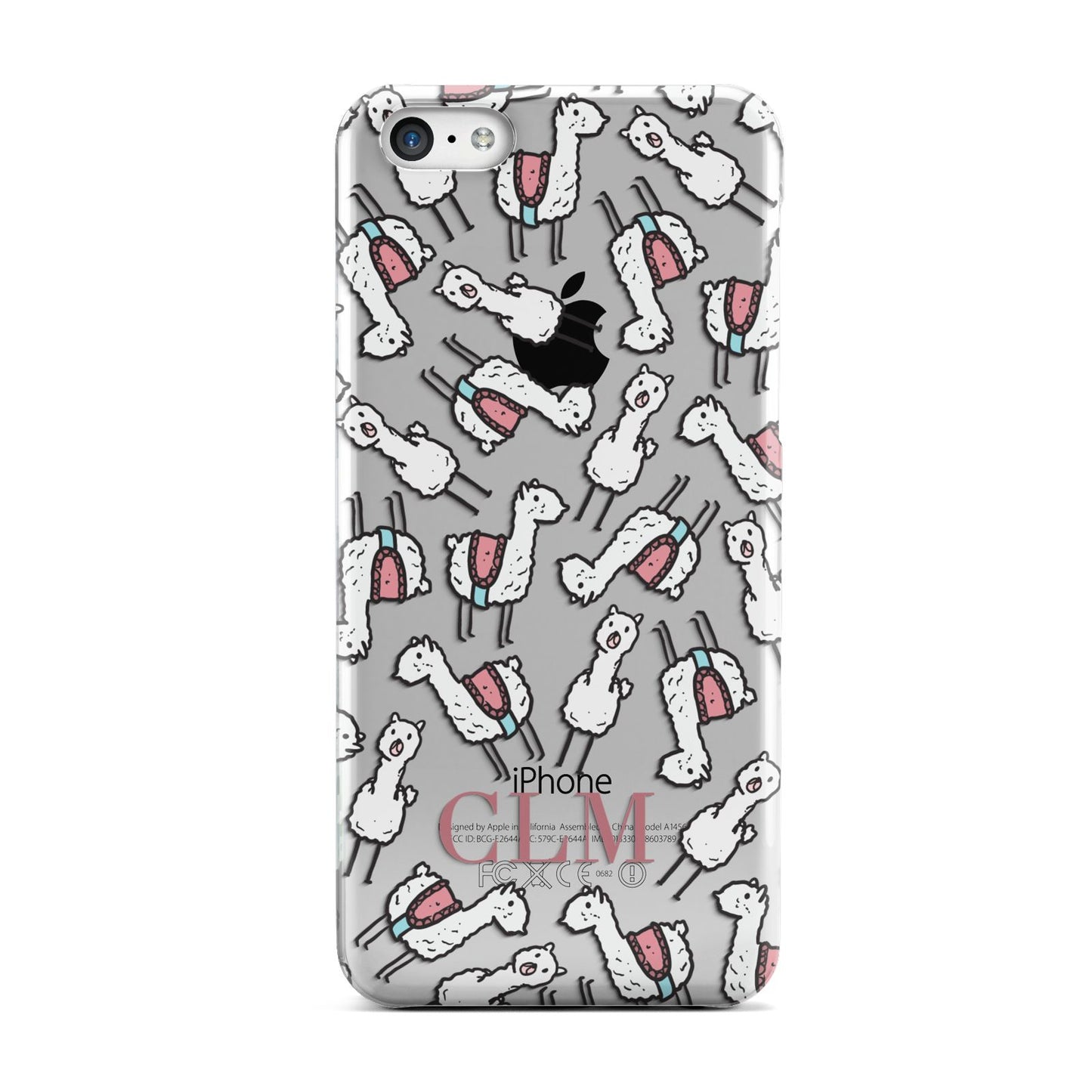 Personalised Llama Initials Monogram Apple iPhone 5c Case