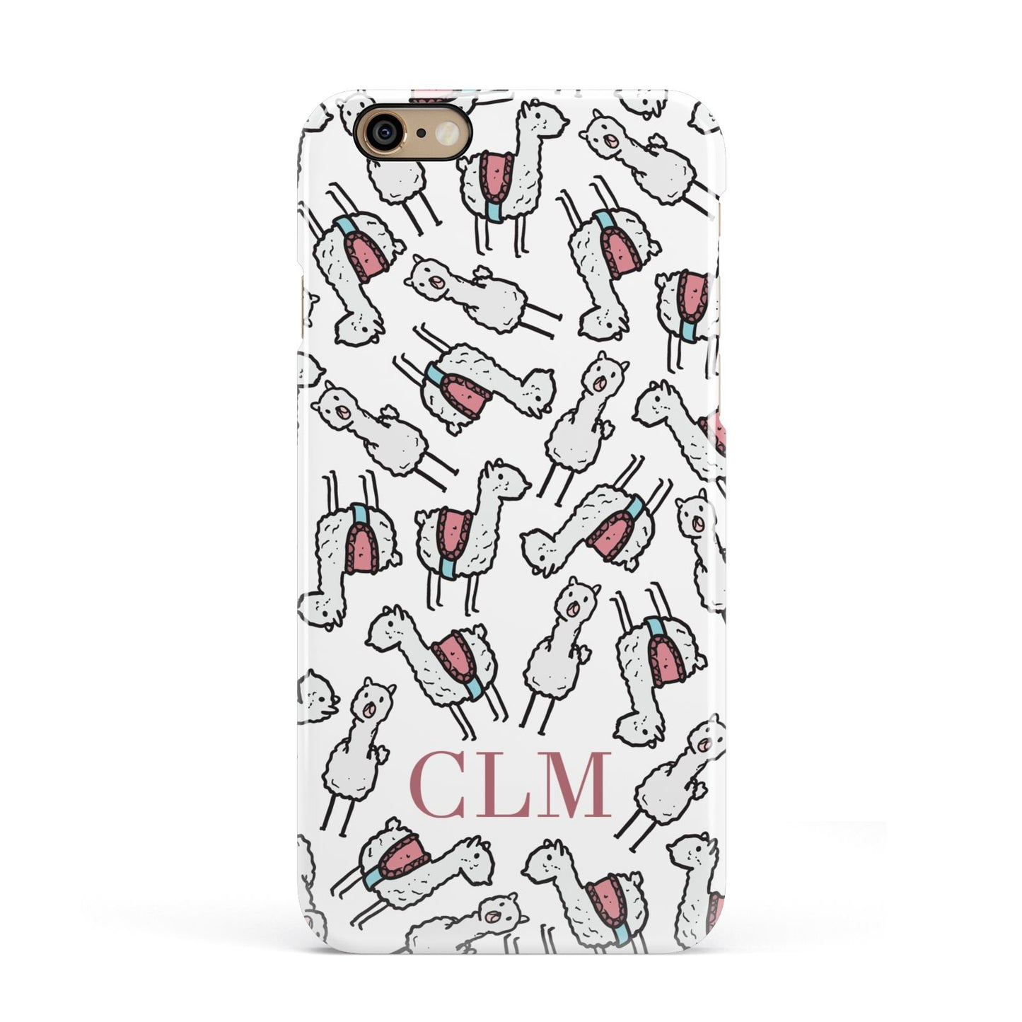 Personalised Llama Initials Monogram Apple iPhone 6 3D Snap Case