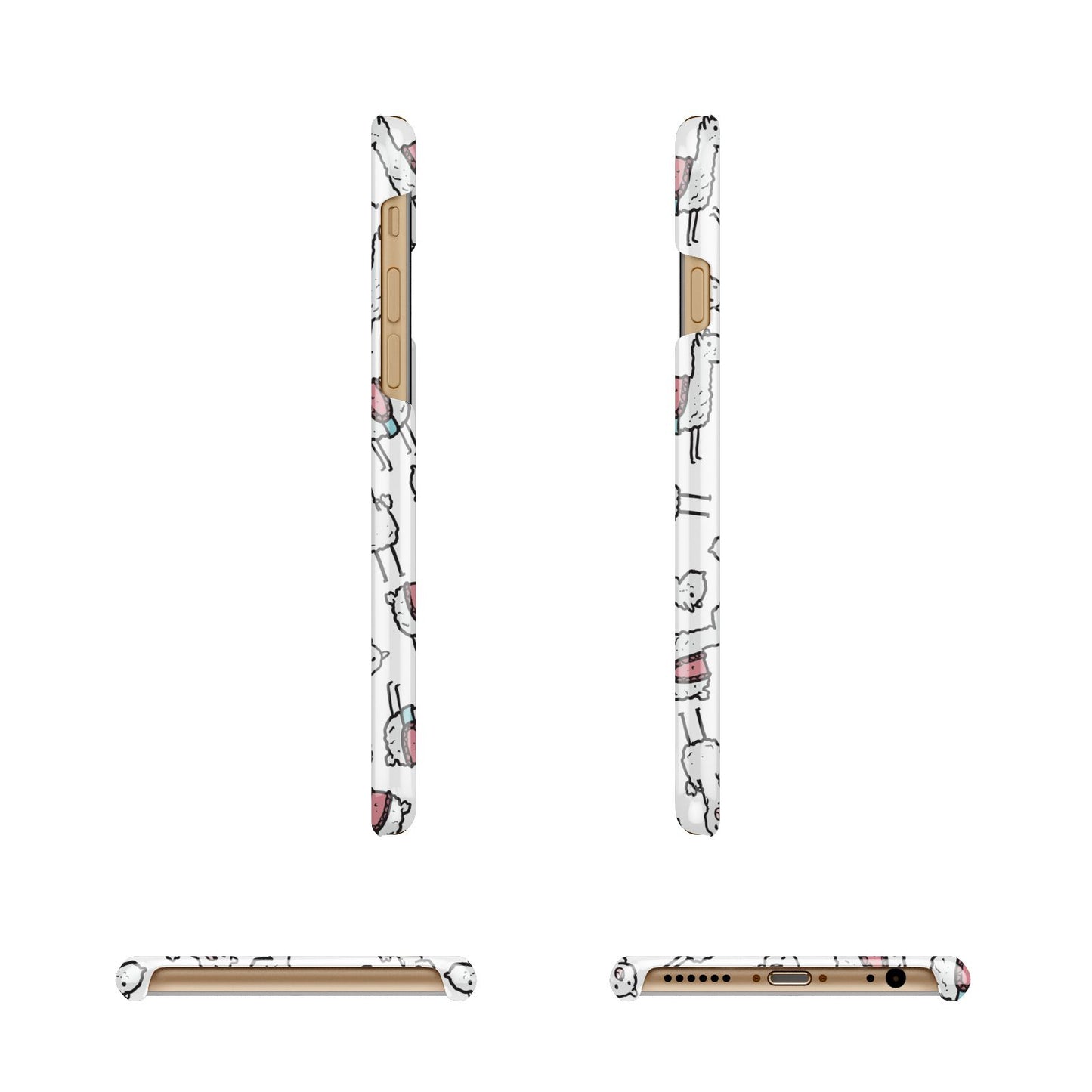 Personalised Llama Initials Monogram Apple iPhone 6 3D Wrap Snap Case Angled Images