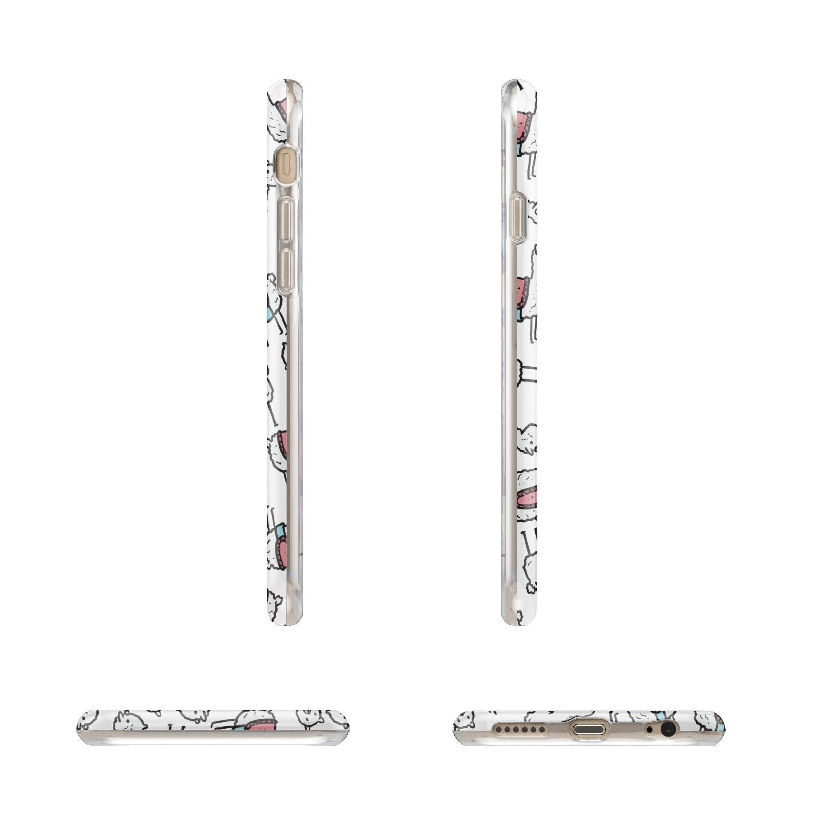 Personalised Llama Initials Monogram Apple iPhone 6 3D Wrap Tough Case Alternative Image Angles