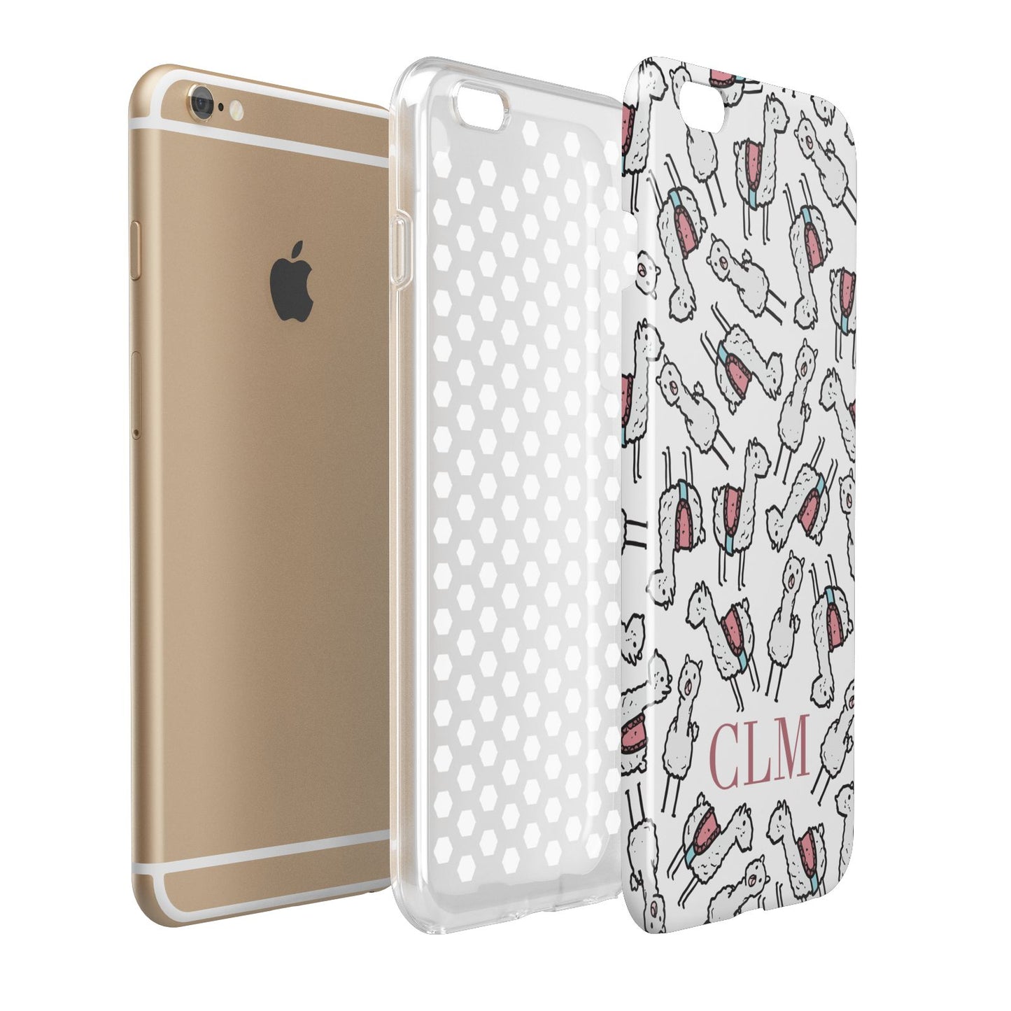 Personalised Llama Initials Monogram Apple iPhone 6 Plus 3D Tough Case