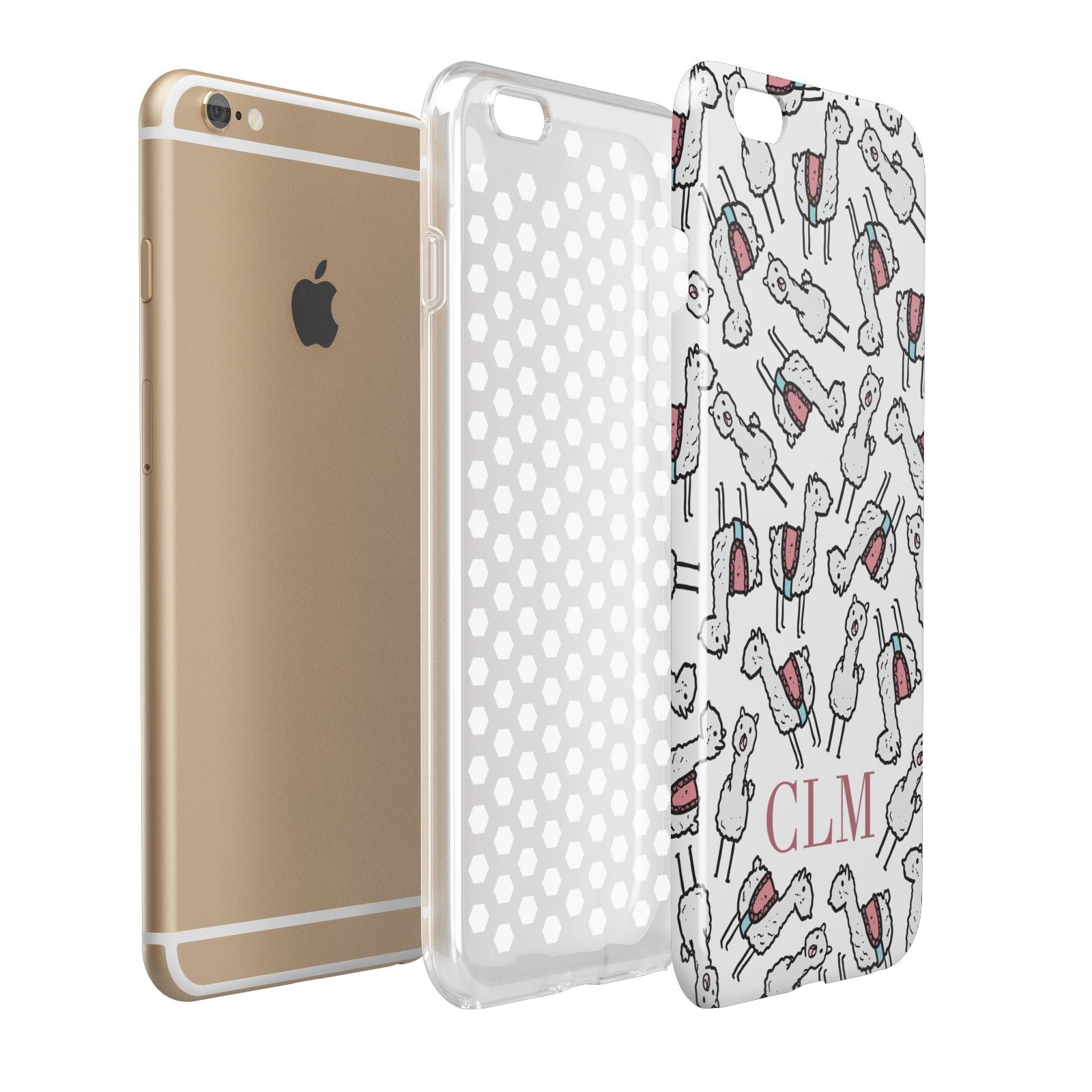 Personalised Llama Initials Monogram Apple iPhone 6 Plus 3D Tough Case
