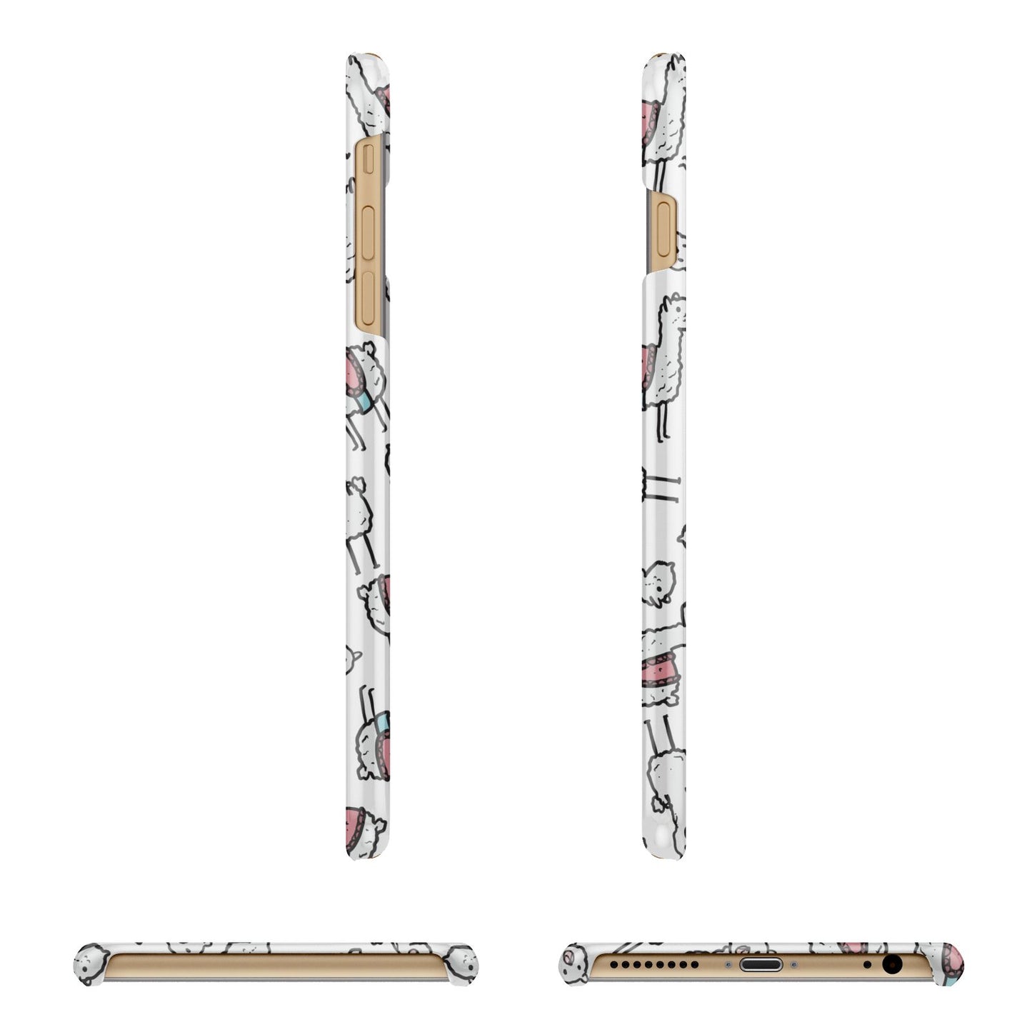 Personalised Llama Initials Monogram Apple iPhone 6 Plus 3D Wrap Snap Case Angled Images