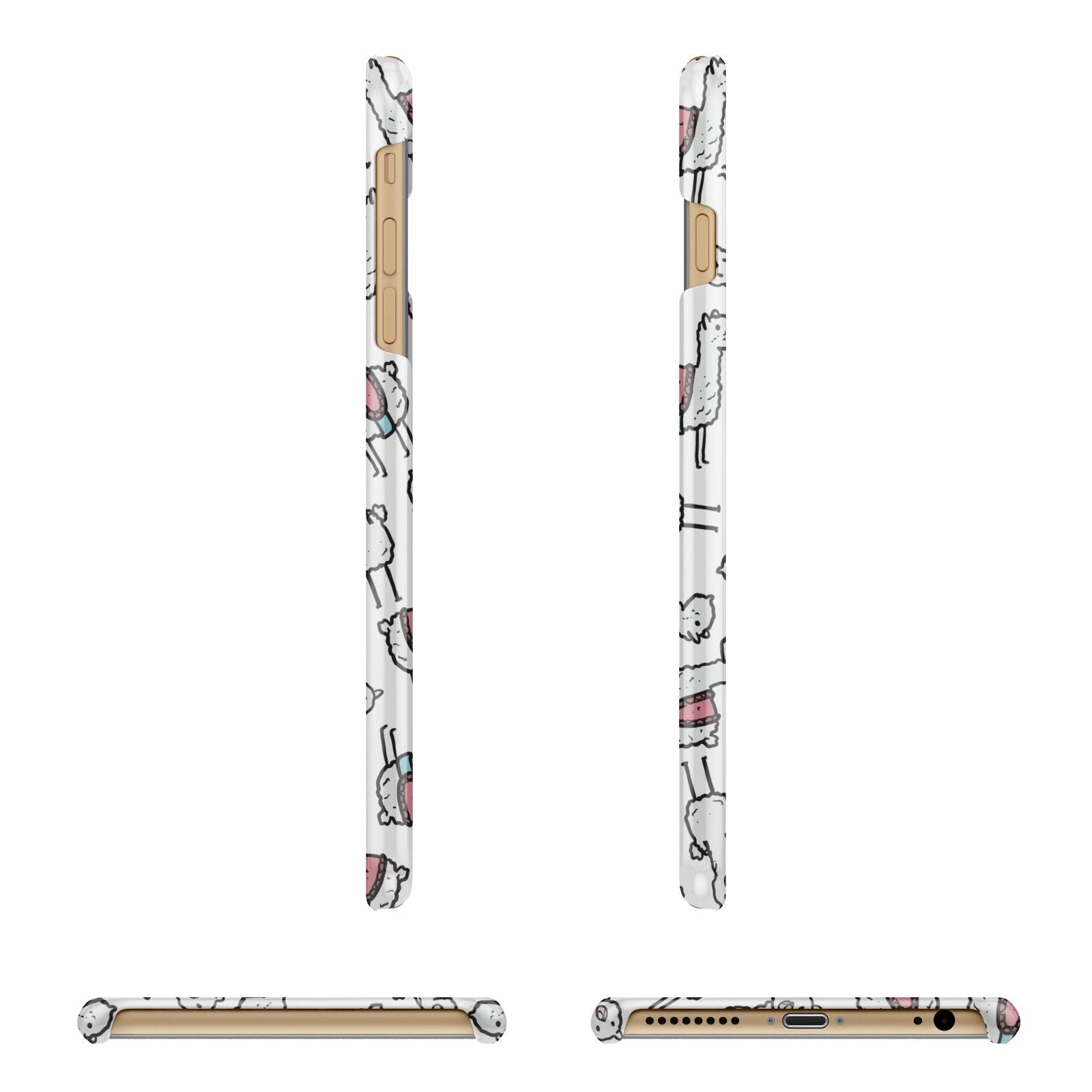 Personalised Llama Initials Monogram Apple iPhone 6 Plus 3D Wrap Snap Case Angled Images