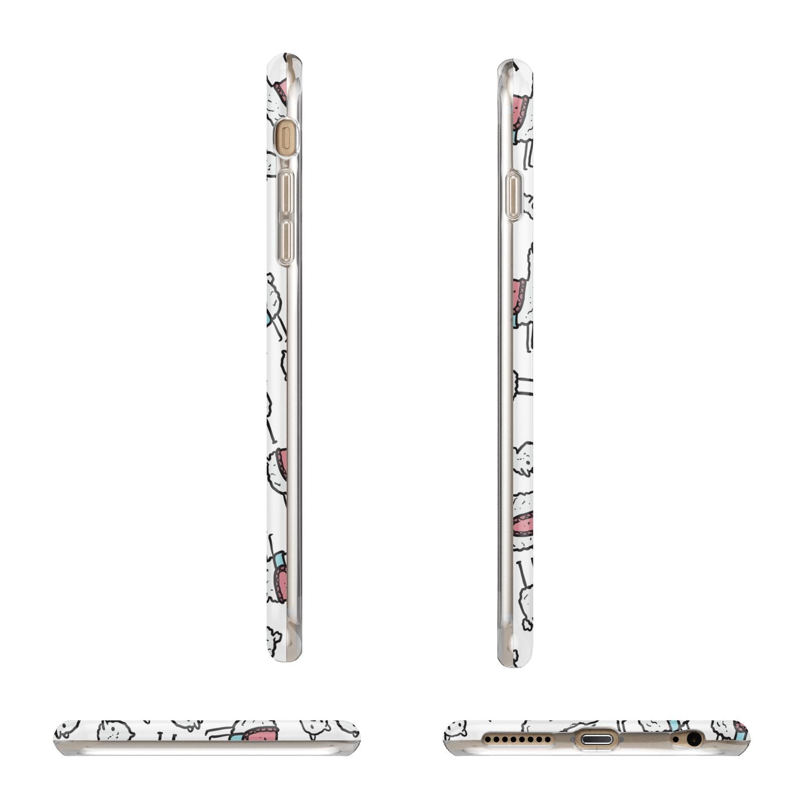 Personalised Llama Initials Monogram Apple iPhone 6 Plus 3D Wrap Tough Case Alternative Image Angles