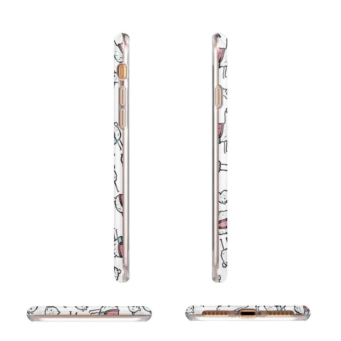 Personalised Llama Initials Monogram Apple iPhone 7 8 3D Wrap Tough Case Alternative Image Angles