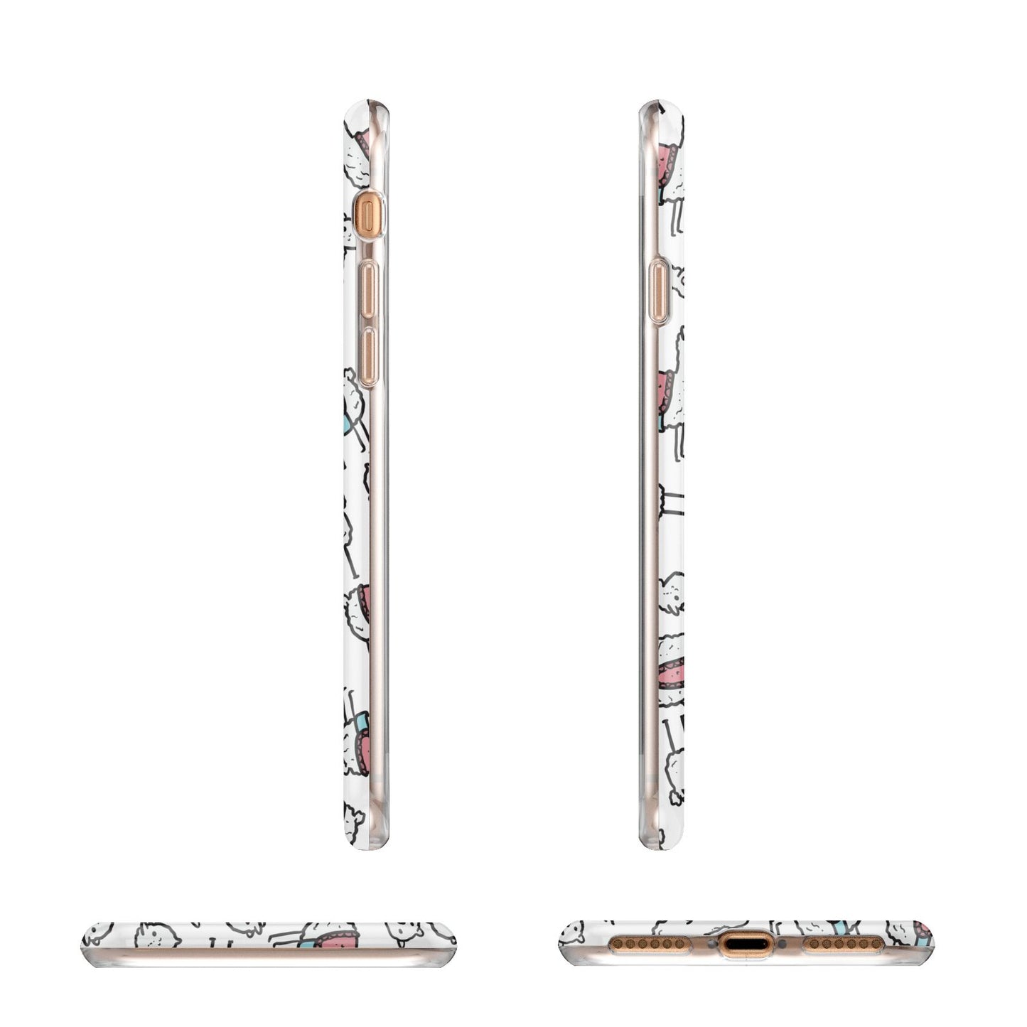 Personalised Llama Initials Monogram Apple iPhone 7 8 3D Wrap Tough Case Alternative Image Angles