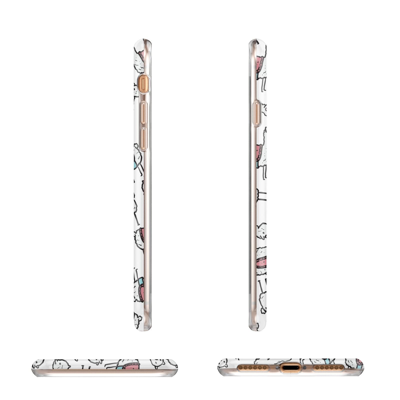 Personalised Llama Initials Monogram Apple iPhone 7 8 3D Wrap Tough Case Alternative Image Angles