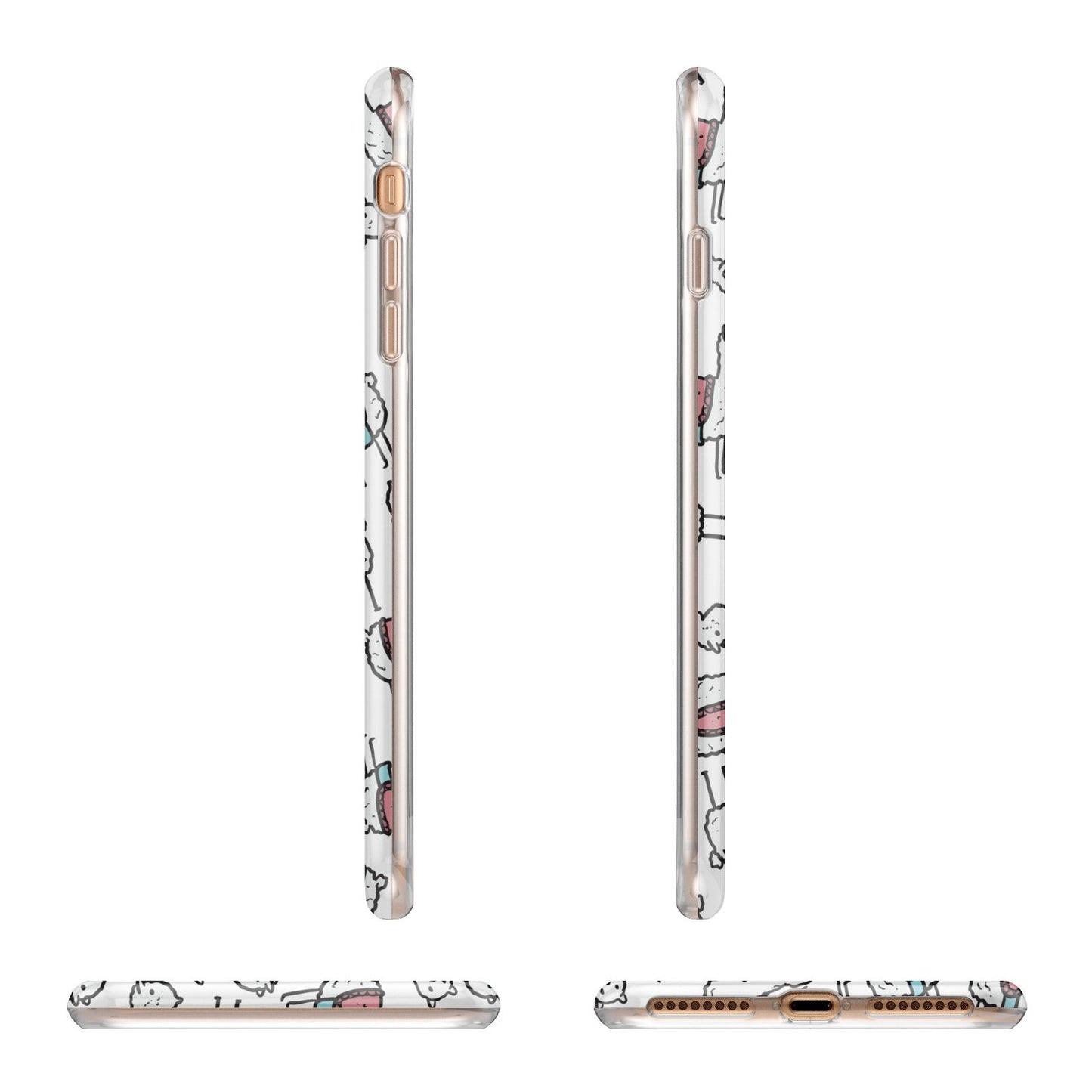 Personalised Llama Initials Monogram Apple iPhone 7 8 Plus 3D Wrap Tough Case Alternative Image Angles