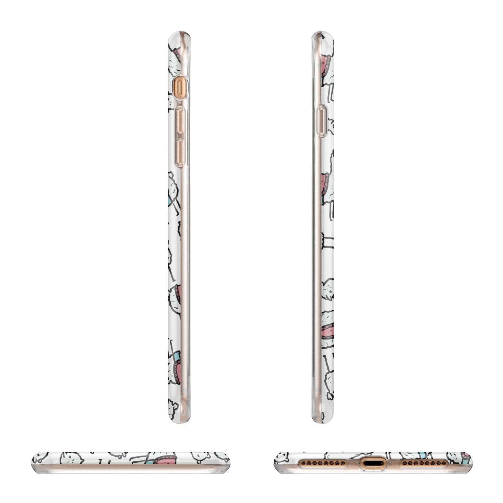 Personalised Llama Initials Monogram Apple iPhone 7 8 Plus 3D Wrap Tough Case Alternative Image Angles