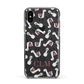 Personalised Llama Initials Monogram Apple iPhone Xs Impact Case Black Edge on Black Phone