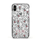 Personalised Llama Initials Monogram Apple iPhone Xs Impact Case Black Edge on Silver Phone