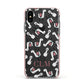 Personalised Llama Initials Monogram Apple iPhone Xs Impact Case Pink Edge on Black Phone