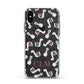 Personalised Llama Initials Monogram Apple iPhone Xs Impact Case White Edge on Black Phone