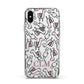 Personalised Llama Initials Monogram Apple iPhone Xs Impact Case White Edge on Silver Phone