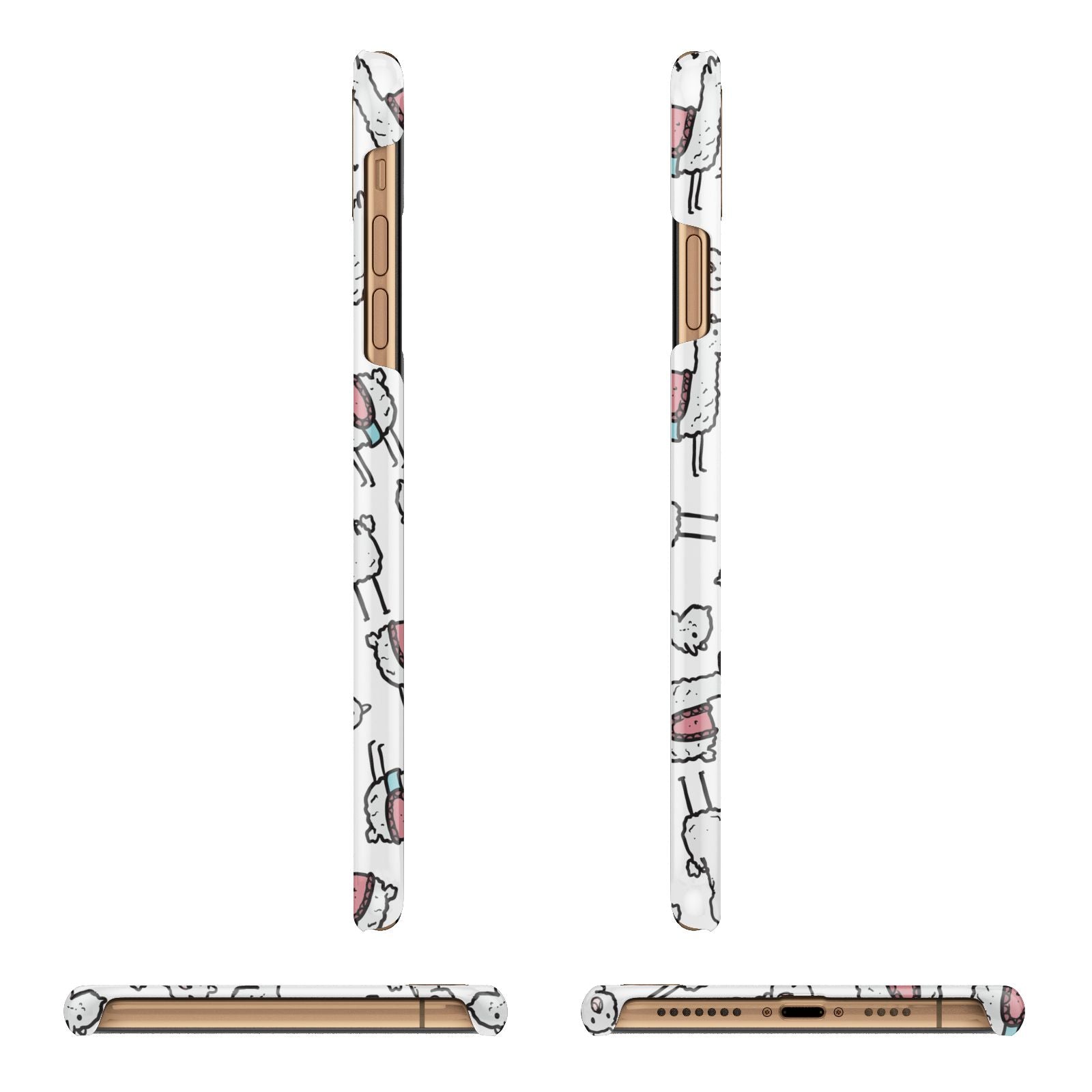 Personalised Llama Initials Monogram Apple iPhone Xs Max 3D Wrap Snap Case Angled Images