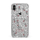 Personalised Llama Initials Monogram Apple iPhone Xs Max Impact Case Black Edge on Silver Phone