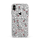 Personalised Llama Initials Monogram Apple iPhone Xs Max Impact Case White Edge on Silver Phone