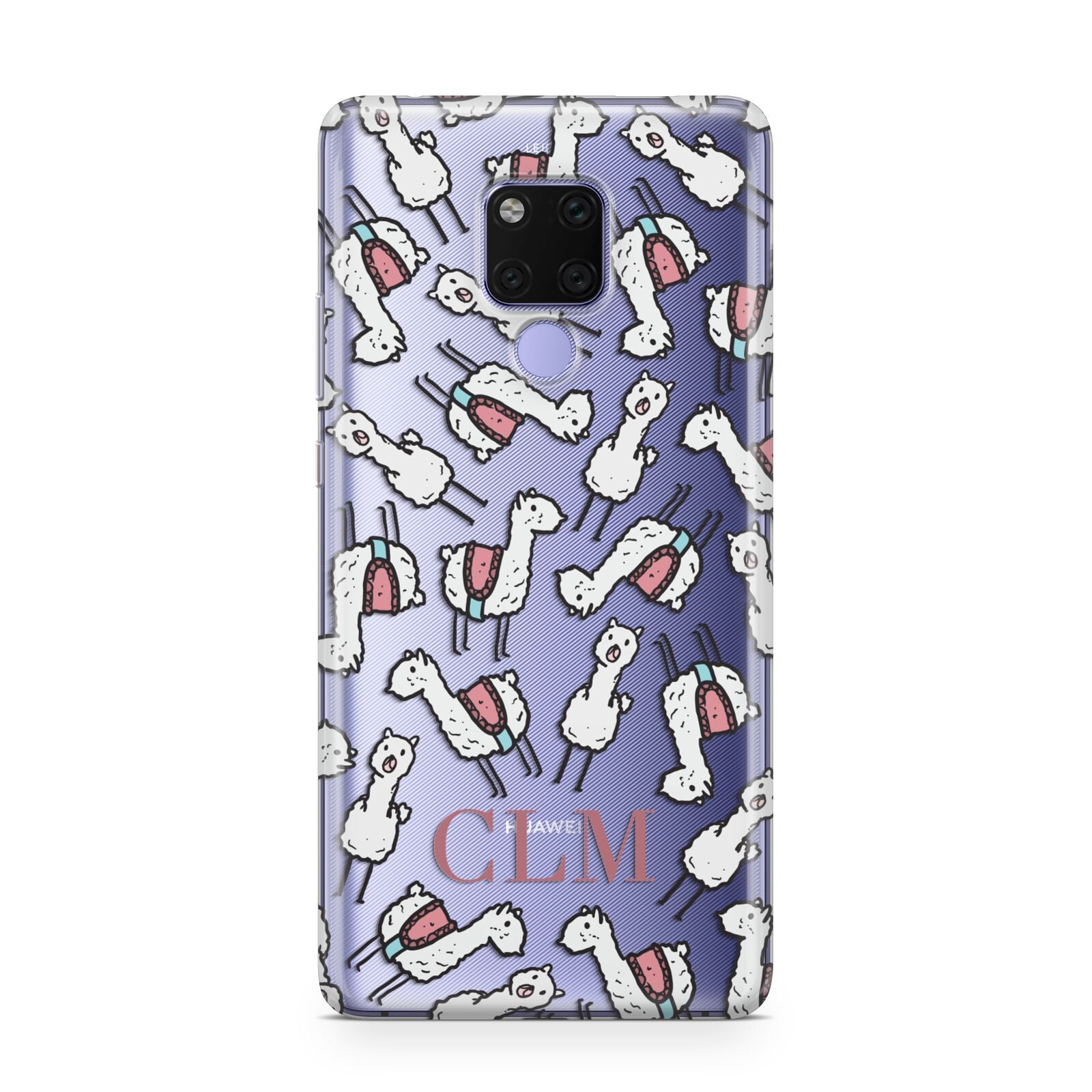 Personalised Llama Initials Monogram Huawei Mate 20X Phone Case