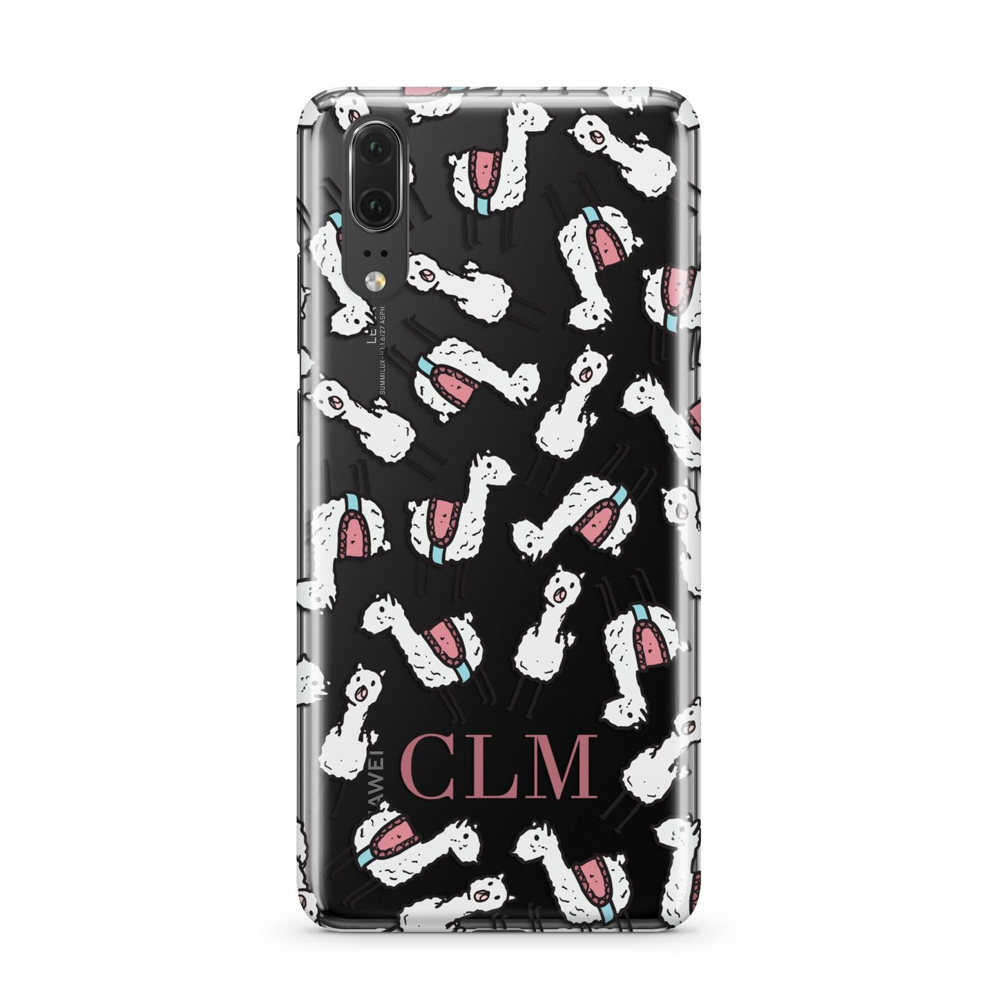 Personalised Llama Initials Monogram Huawei P20 Phone Case