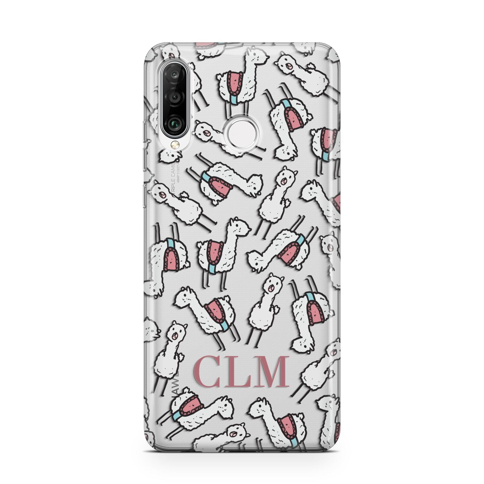 Personalised Llama Initials Monogram Huawei P30 Lite Phone Case