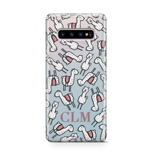 Personalised Llama Initials Monogram Protective Samsung Galaxy Case