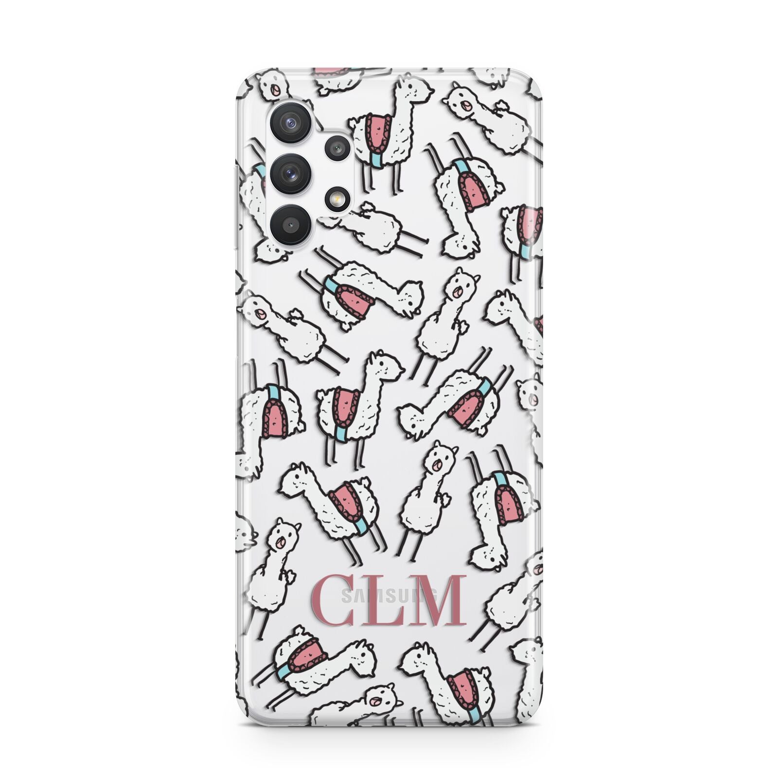 Personalised Llama Initials Monogram Samsung A32 5G Case