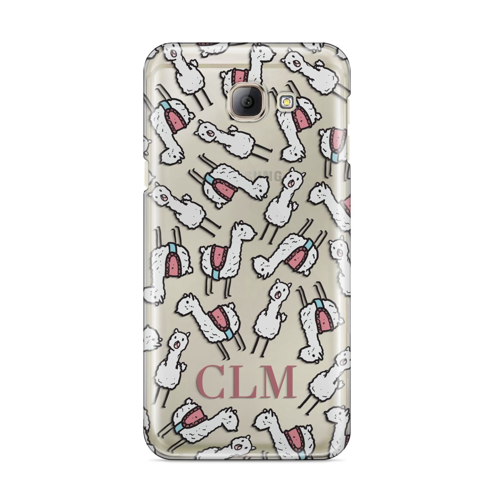 Personalised Llama Initials Monogram Samsung Galaxy A8 2016 Case