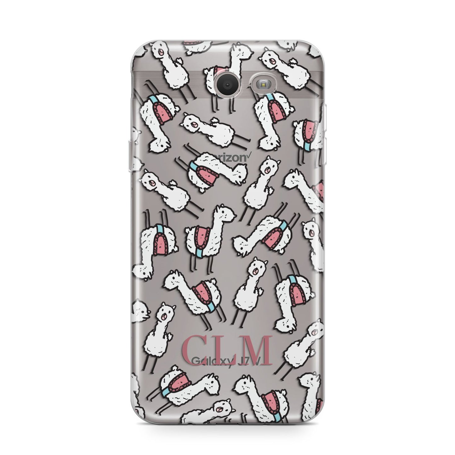 Personalised Llama Initials Monogram Samsung Galaxy J7 2017 Case