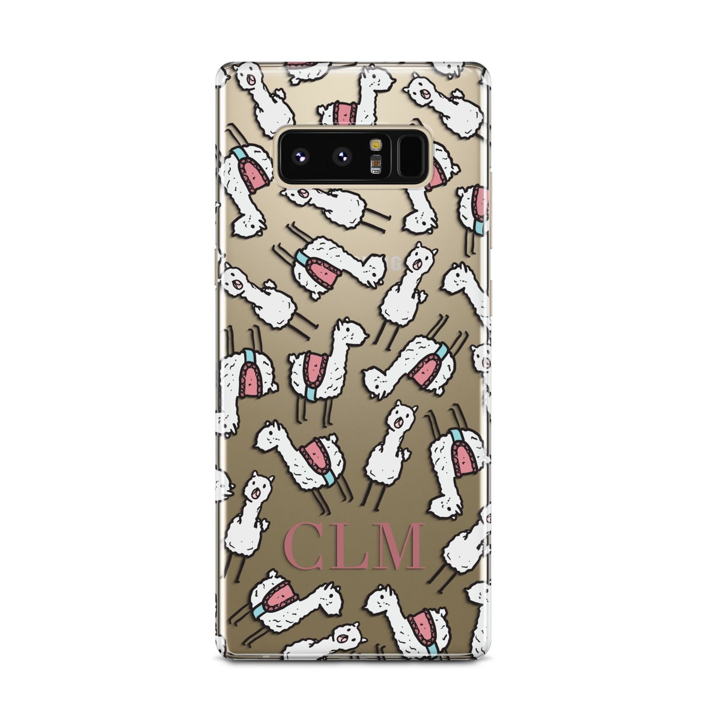 Personalised Llama Initials Monogram Samsung Galaxy Note 8 Case