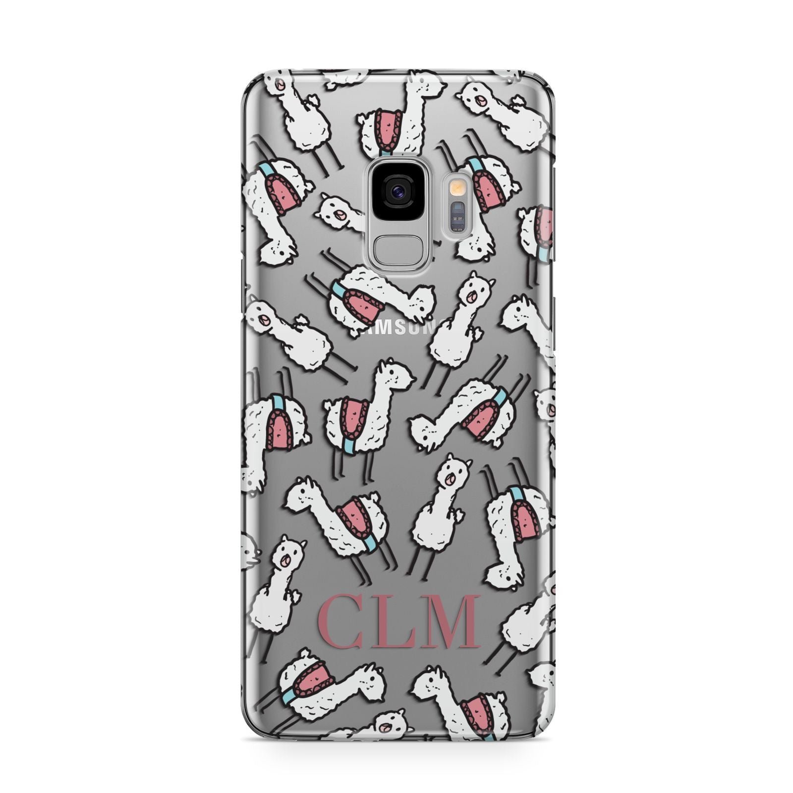 Personalised Llama Initials Monogram Samsung Galaxy S9 Case