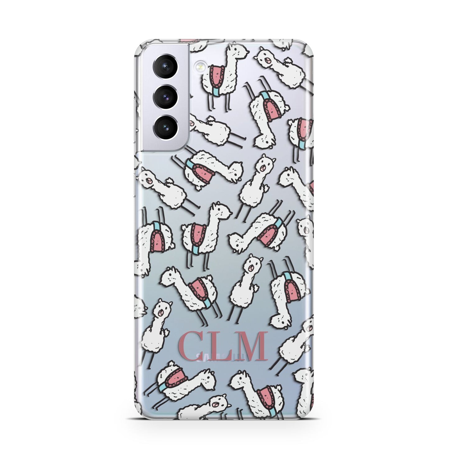 Personalised Llama Initials Monogram Samsung S21 Plus Phone Case