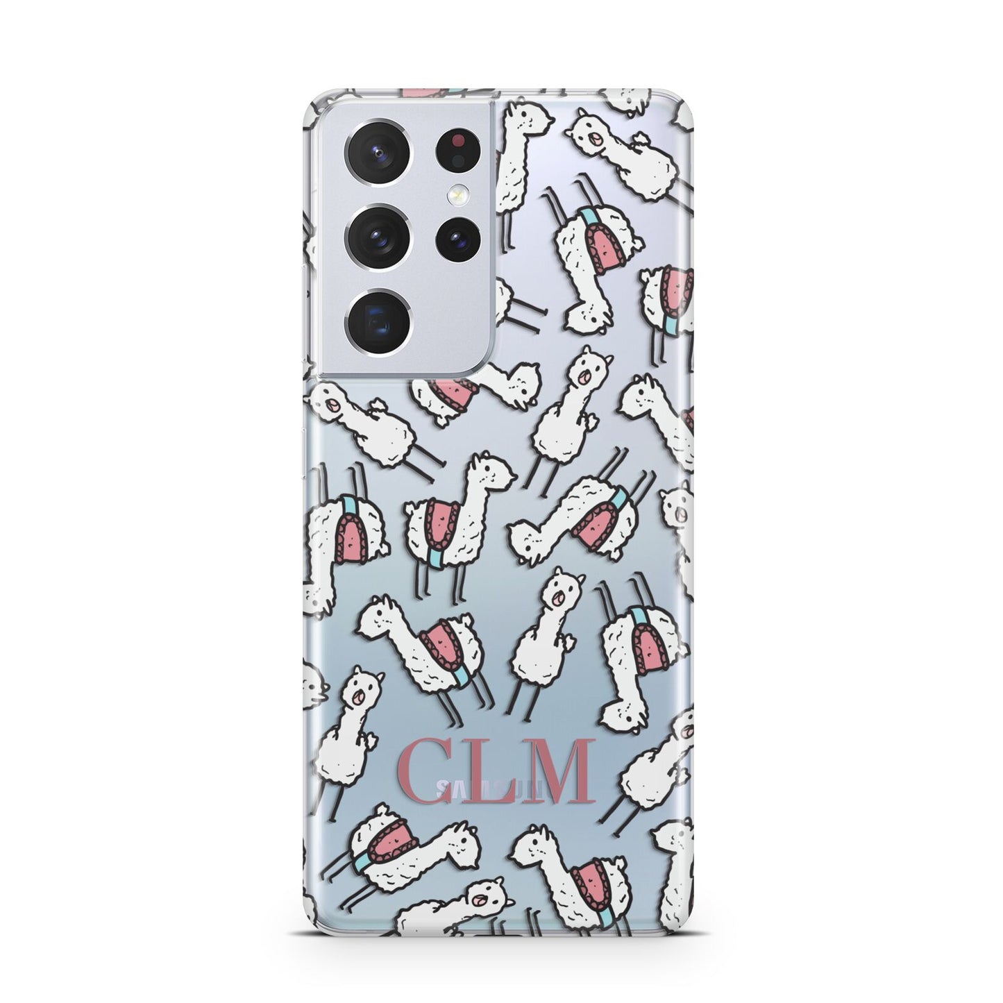 Personalised Llama Initials Monogram Samsung S21 Ultra Case