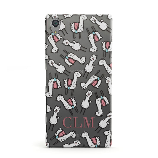Personalised Llama Initials Monogram Sony Xperia Case