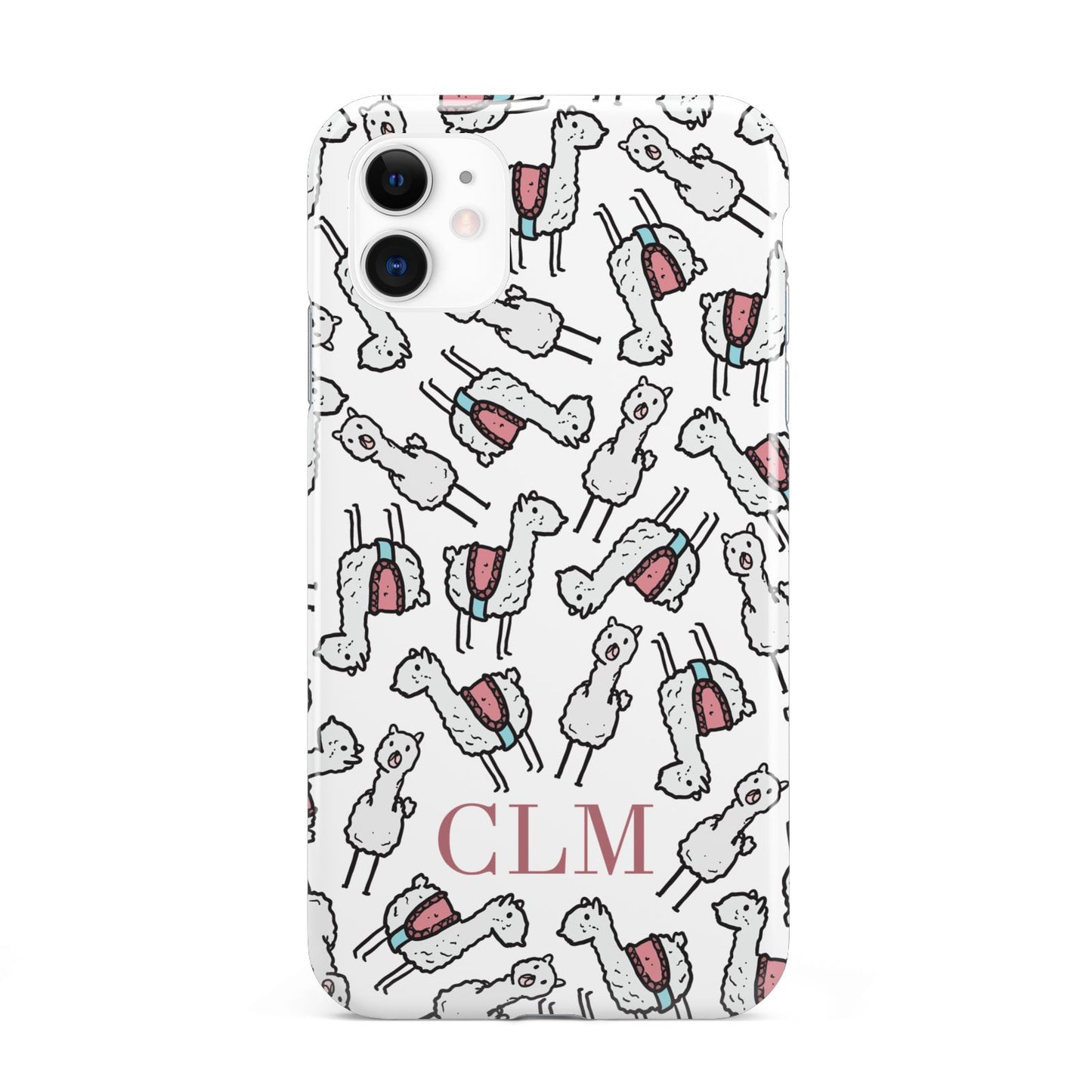Personalised Llama Initials Monogram iPhone 11 3D Tough Case
