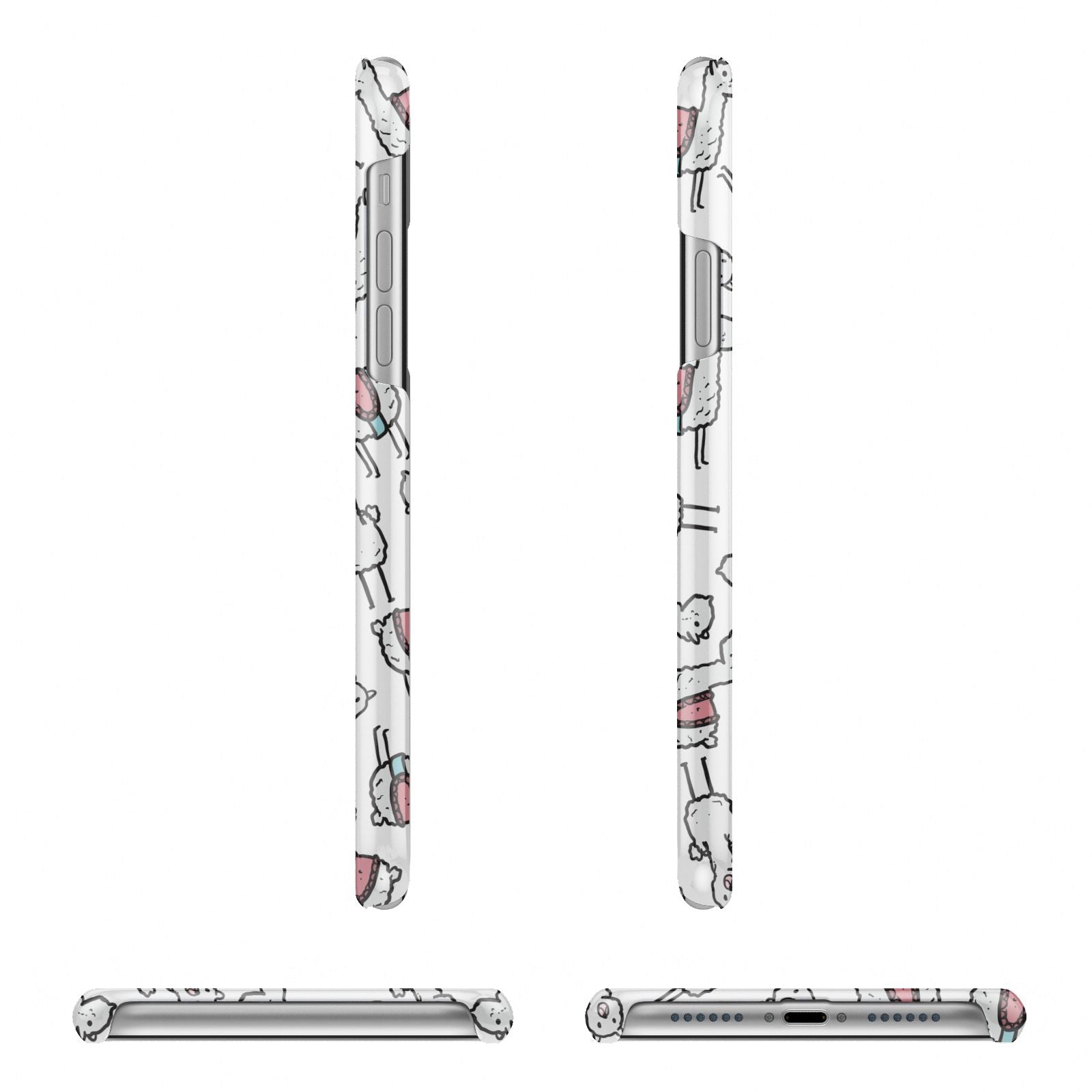 Personalised Llama Initials Monogram iPhone 11 Pro 3D Snap Case Angle Images