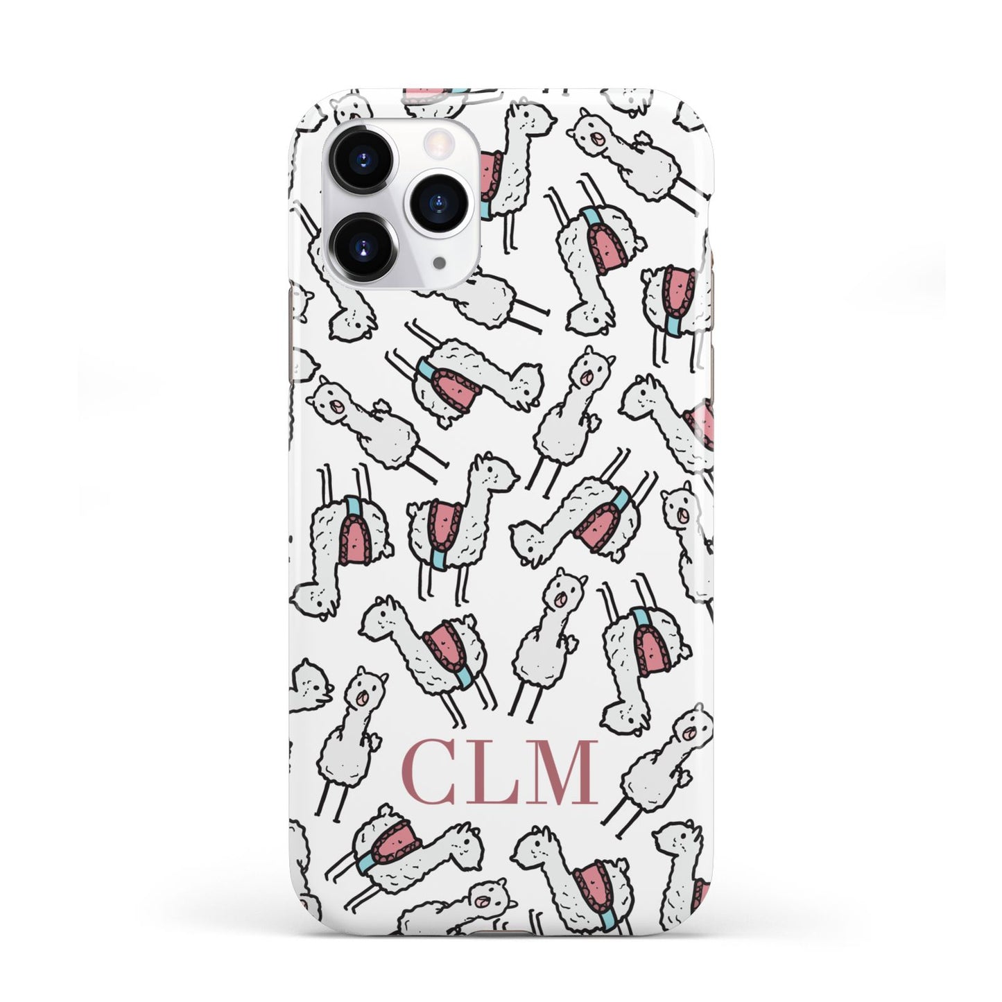 Personalised Llama Initials Monogram iPhone 11 Pro 3D Tough Case