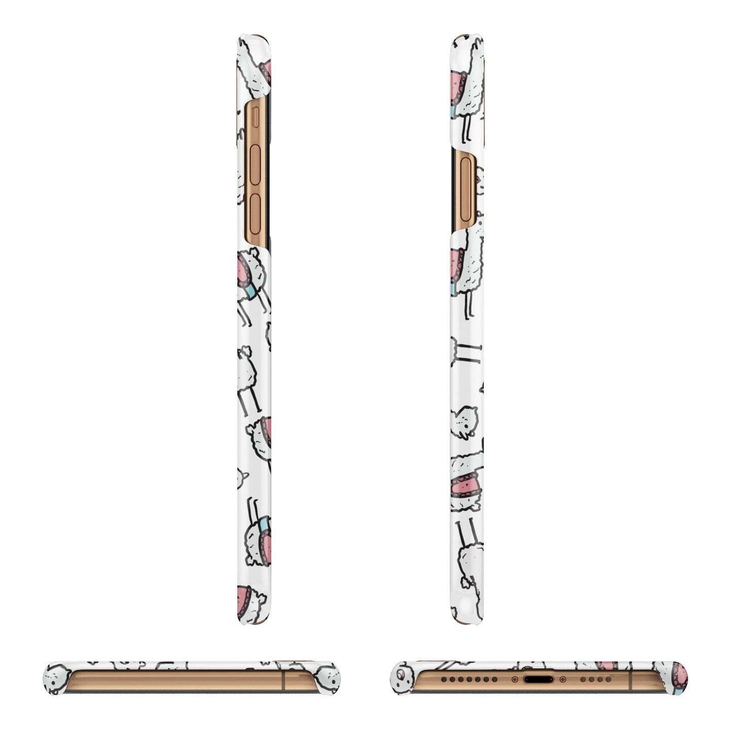 Personalised Llama Initials Monogram iPhone 11 Pro Max 3D Snap Case Angle Images