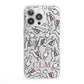 Personalised Llama Initials Monogram iPhone 13 Pro Clear Bumper Case