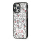 Personalised Llama Initials Monogram iPhone 13 Pro Max Black Impact Case Side Angle on Silver phone