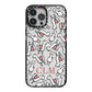 Personalised Llama Initials Monogram iPhone 13 Pro Max Black Impact Case on Silver phone