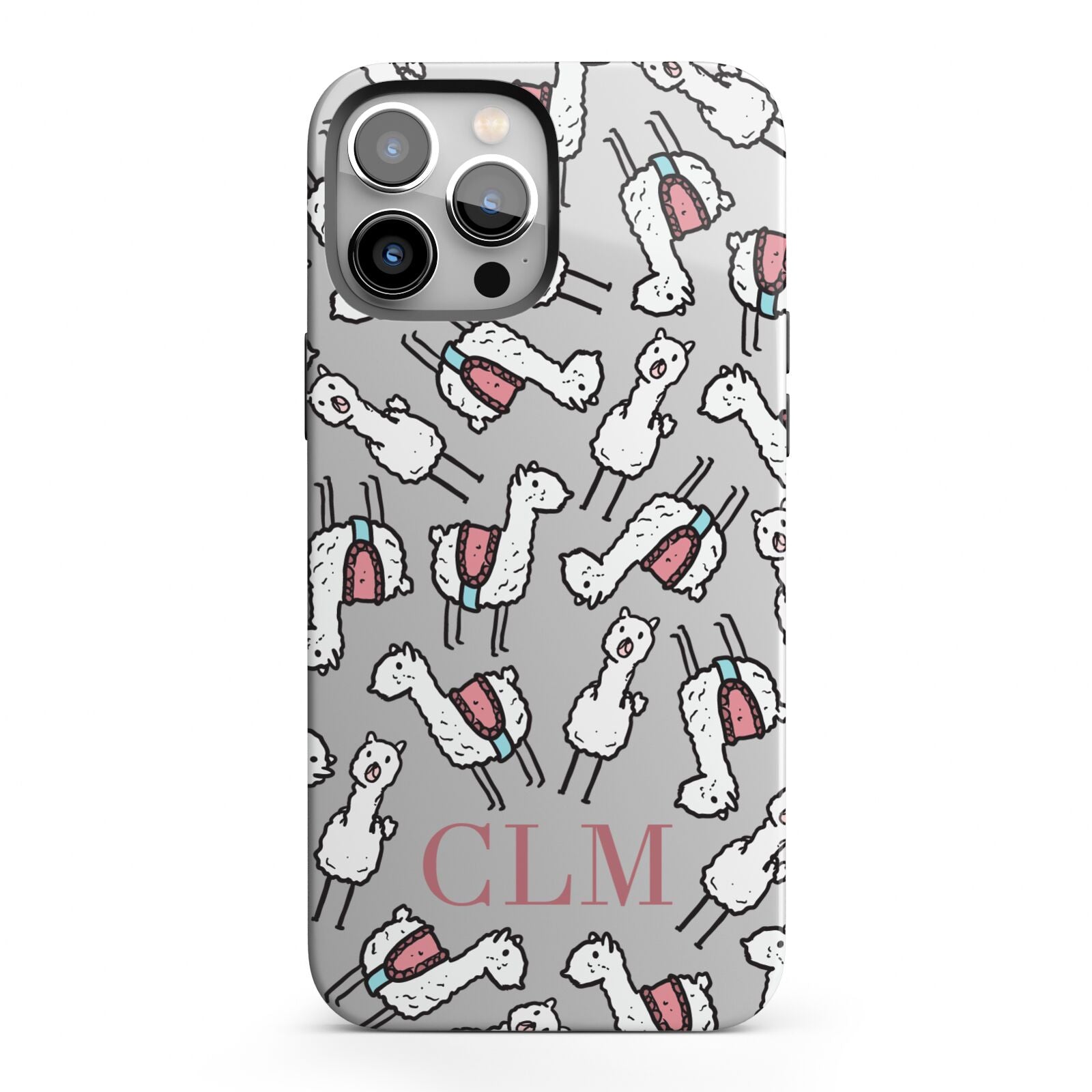 Personalised Llama Initials Monogram iPhone 13 Pro Max Full Wrap 3D Tough Case