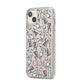 Personalised Llama Initials Monogram iPhone 14 Plus Glitter Tough Case Starlight Angled Image