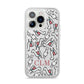 Personalised Llama Initials Monogram iPhone 14 Pro Clear Tough Case Silver