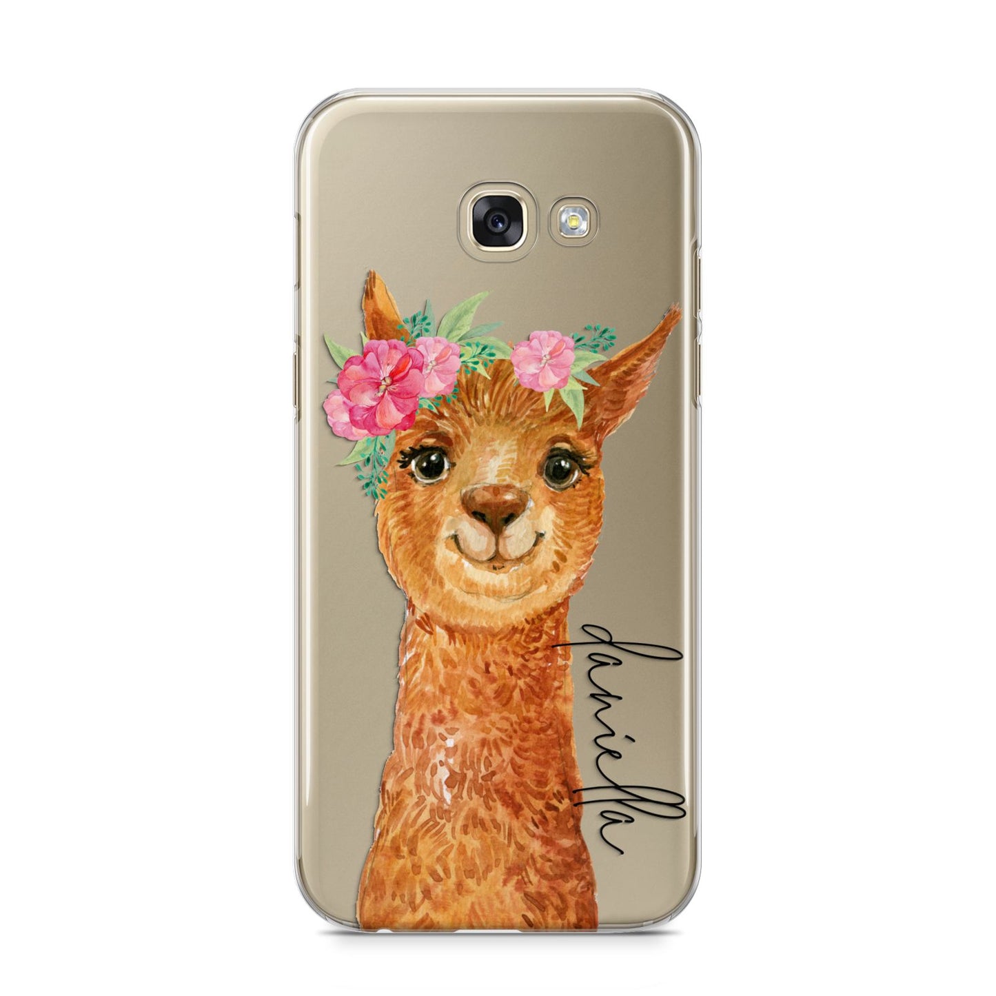 Personalised Llama Samsung Galaxy A5 2017 Case on gold phone