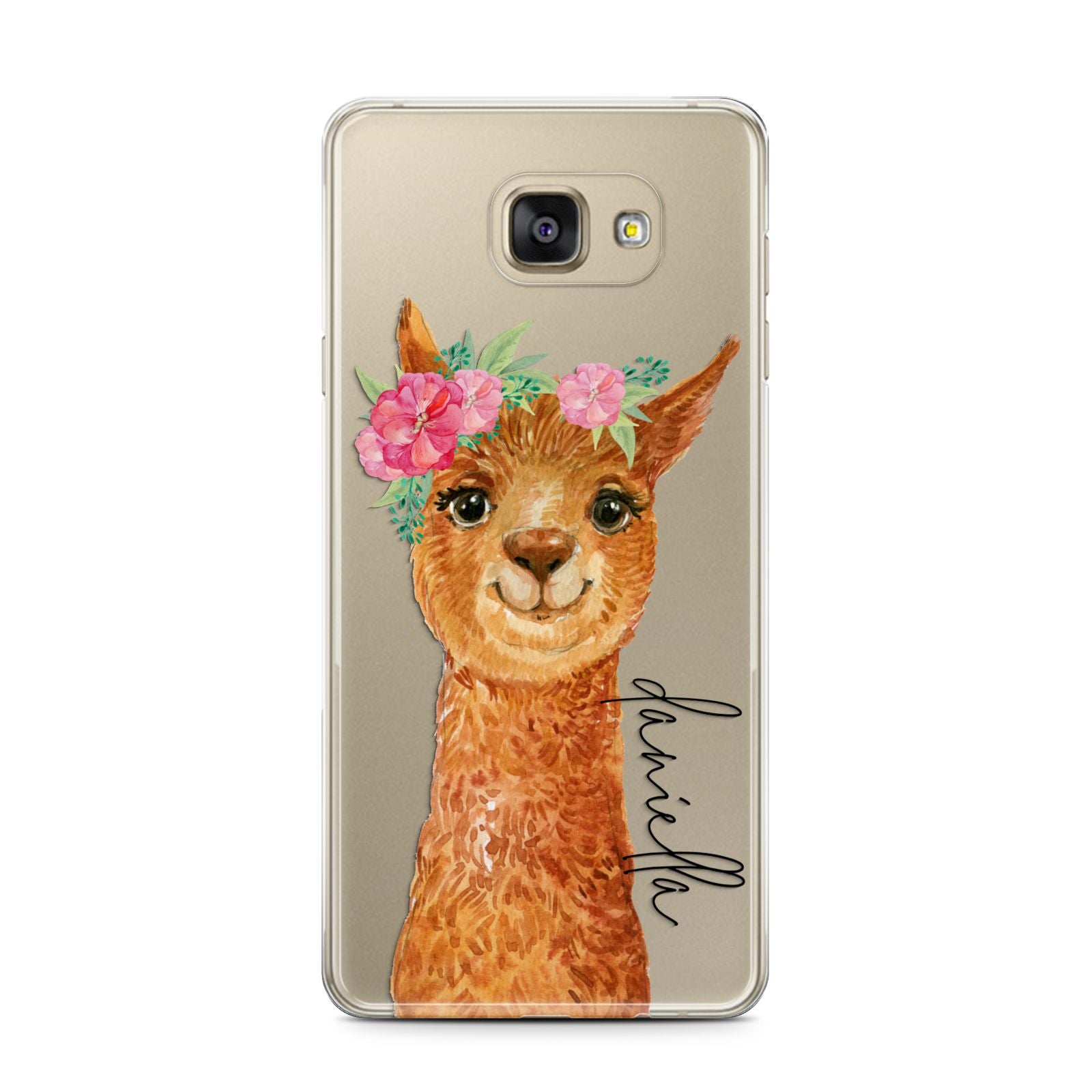 Personalised Llama Samsung Galaxy A7 2016 Case on gold phone